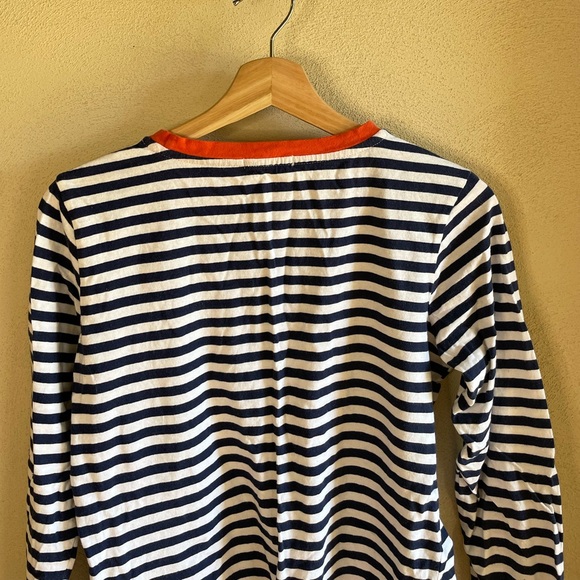 Mod Ref Navy Blue & White Striped Teagan Cotton Blend Crewneck Tee Shirt S - Picture 8 of 11